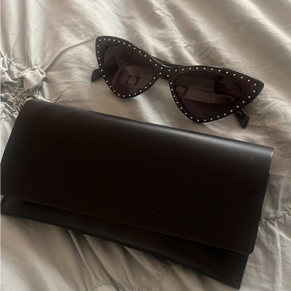 Mochino tortoise studded cat eye sunglasses